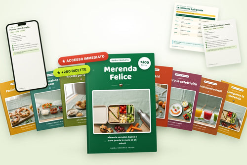 La Guida Merenda Felice con i 7 bonus, il menù settimanale e le schede ricetta